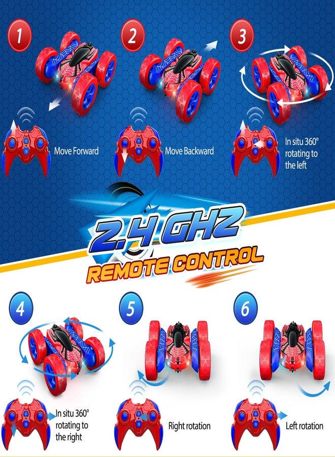 Excitobo Toys for Boys 4-6,360° Rotating 2.4GHz Fast Stunt Rechargeable 4WD Remote Control Car Boy Toys for Age 4-6 5-7 6-8,Outdoor Toy RC Car Gifts for Birthday Chritmas Halloween Easter Boys Girls - Image 2
